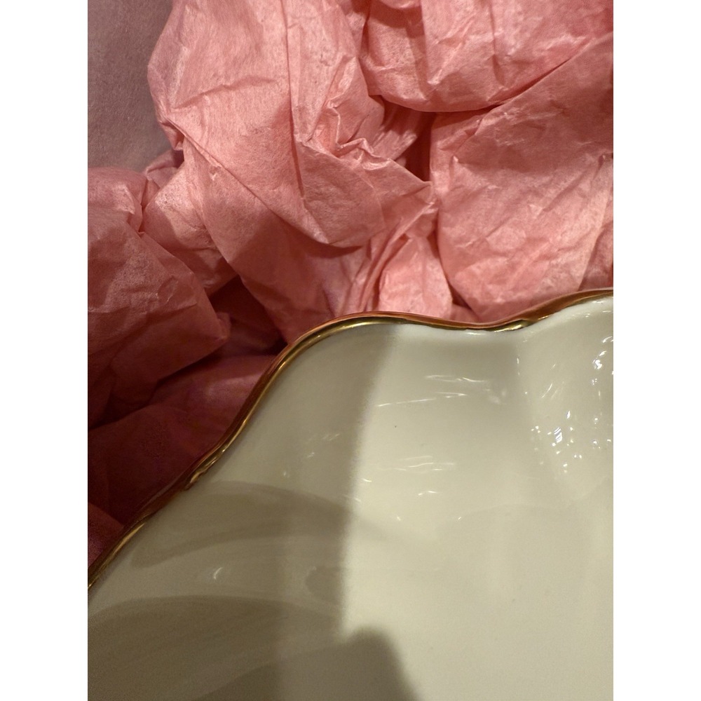 NIB Lenox Symphony 11" Scalloped Oval Centerpiece Serving Bowl 24K Gold Trim USA - Picture 8 of 9